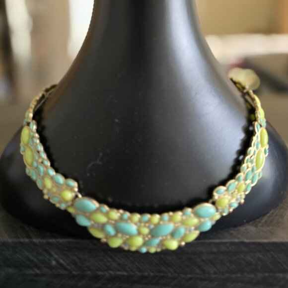 Banana Republic Statement Necklace - Turquoise & Chartreuse - Spring Collection - Picture 6 of 9